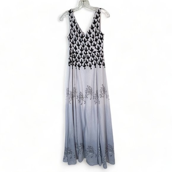 Anthropologie Floreat Sojourner Maxi Dress Size 4 Purple Black Sleeveless Sequin - Picture 5 of 16
